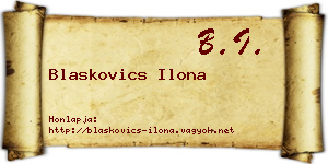 Blaskovics Ilona névjegykártya