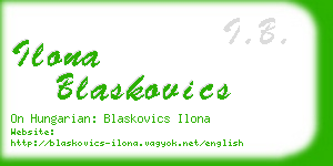 ilona blaskovics business card